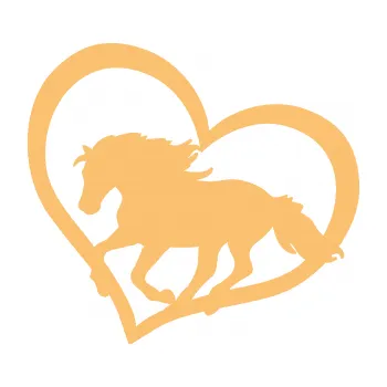 Samolepící dekorace SAMOLEPKA Kůň 087 levá v srdíčku (08 - béžová) NA AUTO, NÁLEPKA, FÓLIE, POLEP, TUNING, VLASTNÍ TEXT, TISK, AUTOSAMOLEPKY.cz, POLEPY, OBRÁZEK, LOGO, SAMOLEPKY
