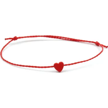 Náramek Moni dámský náramek červený s červeným srdíčkem