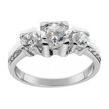 Prsten Stříbrný prsten VIA se Swarovski® Zirconia velikost obvod 61 mm JJJR0801-obvod 61 mm