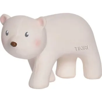 Hračka pro kojence Tikiri Artic chrastítko/kousátko z přírodní gumy Lední medvěd