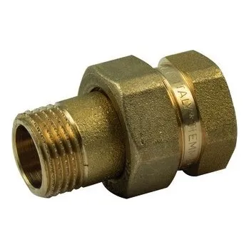 Fitinka TIEMME - Itálie | Radiátorové šroubení přímé mosazné s O-kroužkem (k radiátoru-topenářské) - MOSAZ (holendr) - 1" TM1555