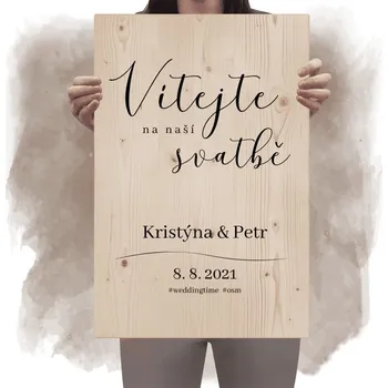 Domovní cedule Dřevěná uvítací cedule ZAPUNA