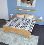 Dřevěná postel SAMUEL z bukového, jasanového nebo dubového masivu výrobce světspánku.cz. Dostupná ve všech rozměrech, včetně atypických. 200x180, olej Ořech, dub