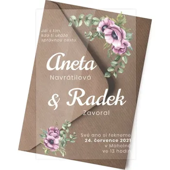 Svatební dekorace Plexi oznámení ROSALIE