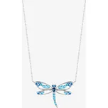 Stříbrný náhrdelník Viva, vážka s kubickou zirkonií Preciosa