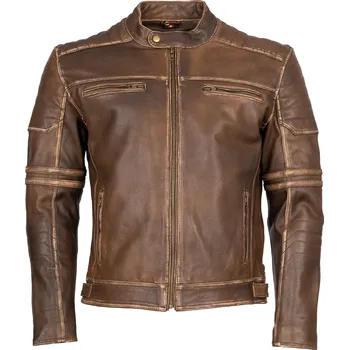 Moto bunda Pánská Kožená Bunda Rocky Gold Brown Brixton Hnědá Velikost: 7XL