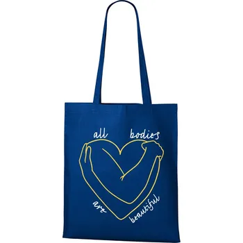 Plátěná taška All bodies are beautiful, Barva Modrá, Velikost 40×45 cm, Canvas Nákupní taška Bezvatriko.cz 1112