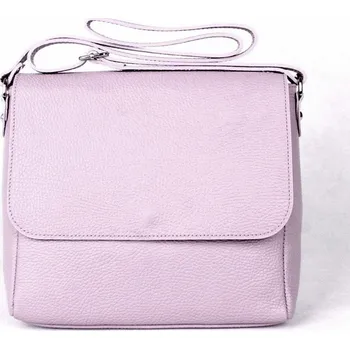 Kabelka Středně velká fialová kožená crossbody kabelka Vera Pelle no. 62