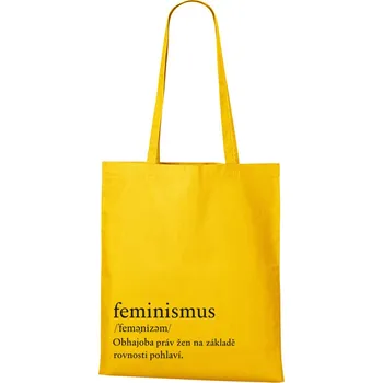 Plátěná taška Feminismus, Barva Žlutá, Velikost 40×45 cm, Canvas Nákupní taška 1109