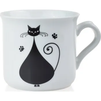 Porcelánový hrnek z limitované edice, černé KOČKY IV - 465 ml