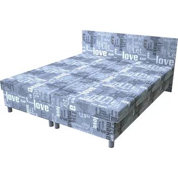 Postel Dvoupostel Words šedá na nohách 195 × 170 cm