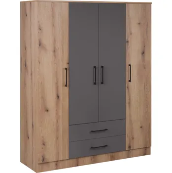 Šatní skříň Šatní skříň dub artisan/šedá IVA 4K2F