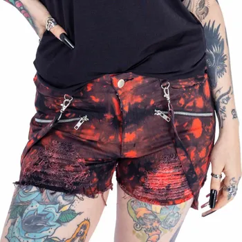 Dámské kraťasy kraťasy dámské Heartless - DEMELZA - BLACK/RED TIE DYE - 36