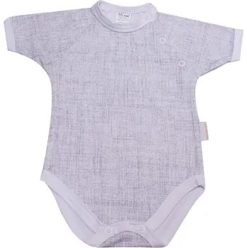 Kojenecký body Česká výroba Body krátký rukáv MKCool Šedý melír Vel. 56