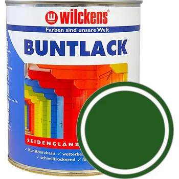 Lak na dřevo Německá syntetická vrchní barva pololesk Wilckens Buntlack Seidenglaenzend 750 ml Barva: RAL 6002 - listová zelená