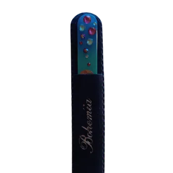 Skleněný pilníček na nehty s křišťály Swarovski Elements®, barevný podklad, Kamínky I - 110 mm