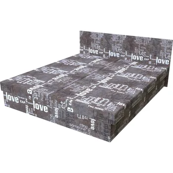 Postel Dvoupostel Words hnědá 195 × 170 cm lamelová