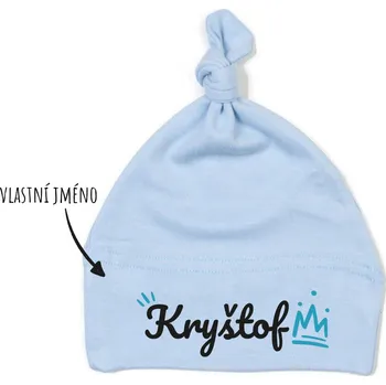 Kojenecká čepice Klučičí čepička PRINC s vlastním jménem Barva: Růžová