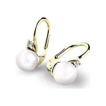 Náušnice Perlové zlaté náušnice s diamanty AU 585/1000 PATTIC G1088904