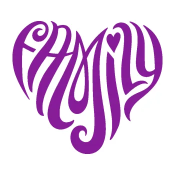 Polep vozidla SAMOLEPKA Family 002 nápis do srdíčka (14 - fialová) NA AUTO, NÁLEPKA, FÓLIE, POLEP, TUNING, VLASTNÍ TEXT, TISK, AUTOSAMOLEPKY.cz, POLEPY, OBRÁZEK, LOGO, SAMOLEPKY