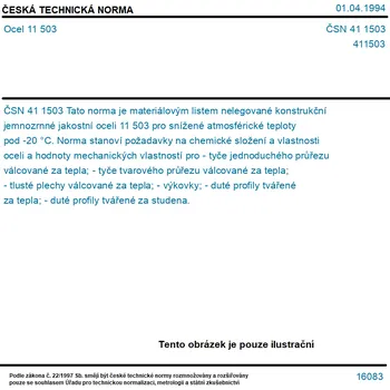 ČSN 41 1503 - Ocel 11 503 - Tisk