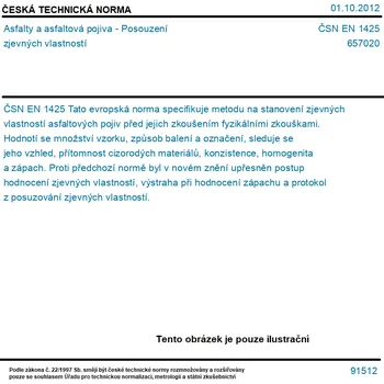 ČSN EN 1425 - Asfalty a asfaltová pojiva - Posouzení zjevných vlastností - Tisk
