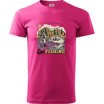 Pánská móda Gone Fishing - Klasické pánské triko vyšší gramáže - 2XL ( Purpurová )