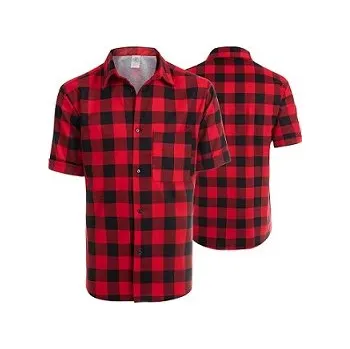 Flanelová košile červená krátký rukáv vel.S