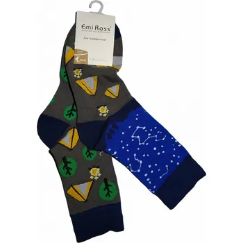 Dámské ponožky Ponožky šedomodré se stany 42 - 46