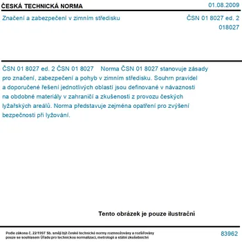 ČSN 01 8027 ed. 2 - Značení a zabezpečení v zimním středisku - Tisk