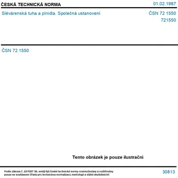 ČSN 72 1550 - Slévárenská tuha a plnidla. Společná ustanovení - Tisk