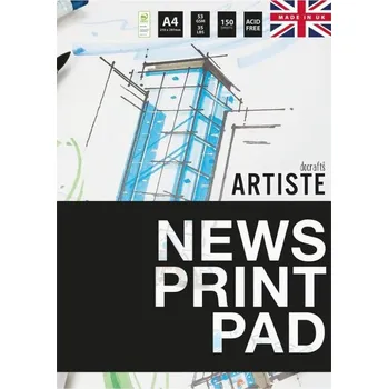 WEST DESIGN PRODUCTS LIMITED Skicák Artiste Newsprint bílý (53g/m2, 150 listů) A4