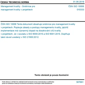 ČSN ISO 10006 - Management kvality - Směrnice pro management kvality v projektech - Tisk