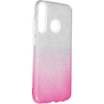 Náhradní kryt pro mobilní telefon Kryt Forcell Shining Case Huawei P40 Lite E průhledný/růžový
