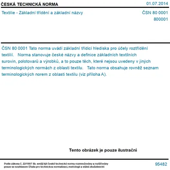 ČSN 80 0001 - Textilie - Základní třídění a základní názvy - Tisk