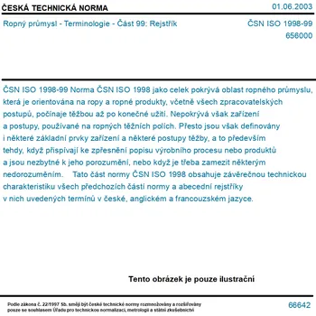 ČSN ISO 1998-99 - Ropný průmysl - Terminologie - Část 99: Rejstřík - Tisk