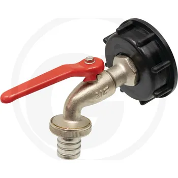 BOVRAM IBC system Adaptér IBC krátký S60x6 vč. mosazného kulového kohoutu 3/4“ s těsněním