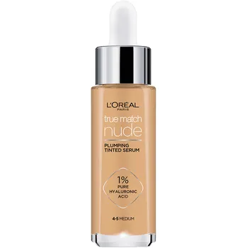 L'Oréal True Match Nude Plumping Tinted Serum sérum pro sjednocení barevného tónu pleti 30 ml, 4-5 Medium