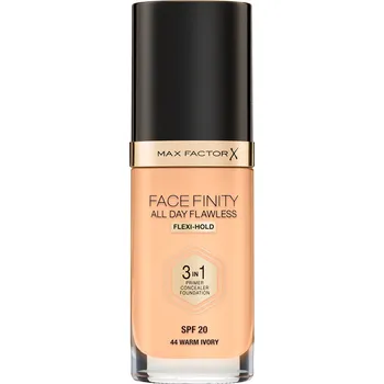 Max Factor Facefinity All Day Flawless 3in1 dlouhotrvající make-up SPF20 30 ml, 44 Warm Ivory
