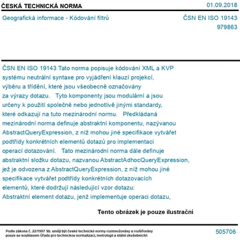 ČSN EN ISO 19143 - Geografická informace - Kódování filtrů - Tisk