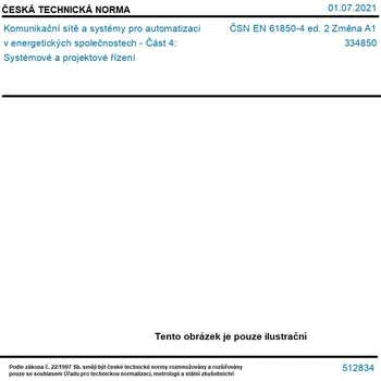 ČSN EN 61850-4 ed. 2 Změna A1 - Komunikační sítě a systémy pro automatizaci v energetických společnostech - Část 4: Systémové a projektové řízení - Tisk