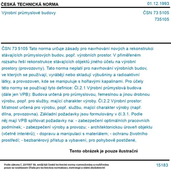 ČSN 73 5105 - Výrobní průmyslové budovy - Tisk