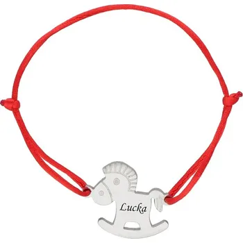 Náhrdelník Doria Náramek na červené šňůrce s přívěskem KONÍK