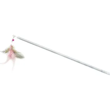 Hračka pro kočku Record Škádlítko pro kočky-teleskopický prut s barevnými peříčky a rolničkou 30+25cm