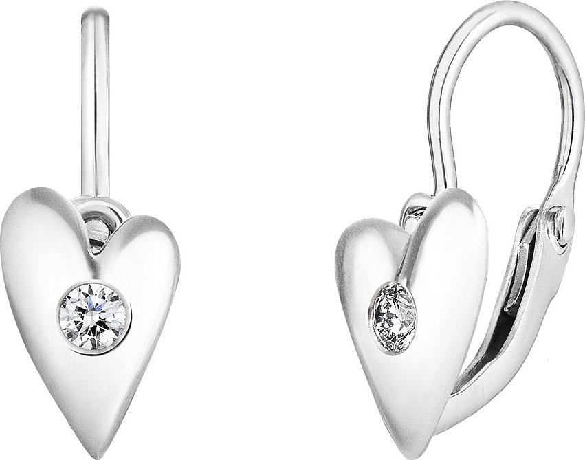 Tiami Dětské náušnice z bílého zlata s diamantem Cute Heart