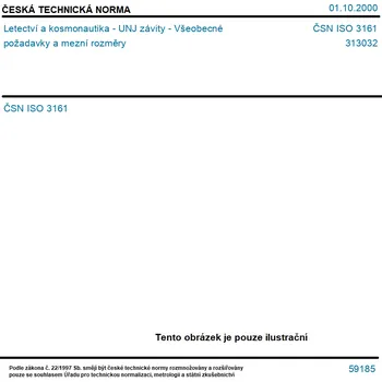 ČSN ISO 3161 - Letectví a kosmonautika - UNJ závity - Všeobecné požadavky a mezní rozměry - Tisk