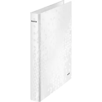 Kroužkový pořadač Leitz Wow, bílý, 4 kroužky, 40 mm, A4, karton