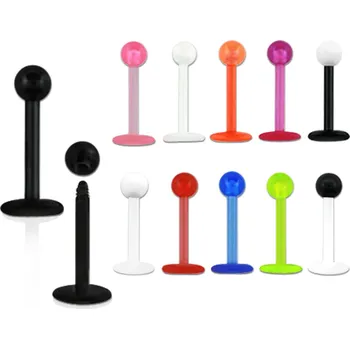 Piercing Piercingate Labreta PLA00275 - Barva/Motiv: Zelená, Délka tyčky: 8 mm, Kuličky: 3 mm, Průměr tyčky: 1,2 mm