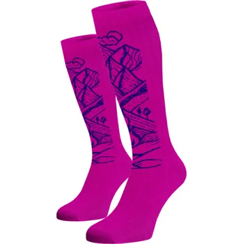 Pánské ponožky Kompresní podkolenky - HORY A KOPCE (růžová) Růžová Bavlna 35-38