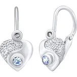 Dětské náušnice srdce s modrým zirkonem na brizuru SILVEGOB70205B
